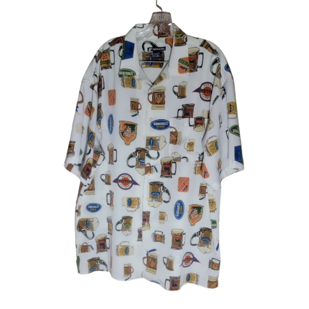 Ferruche men short sleeve printed casual shirt size XL